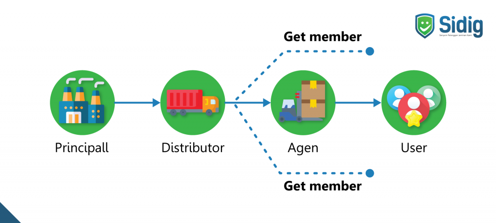 Contoh distribusi semi langsung